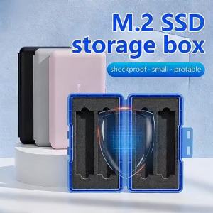 kebidumei | KEBIDUMEI Dual M.2 SSD Shockproof Storage Case Portable Protective Bag Fit 2230/2242/2260/2280 NVME SATA SSD for Laptop PC