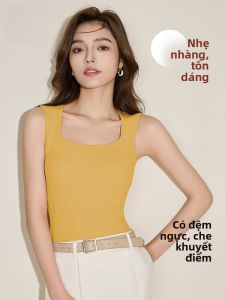 MiiOW | Áo ba lỗ không tay dày dặn giữ nhiệt cho nữ Áo ba lỗ một mảnh không cần đeo ngực Áo lót ngực dày Áo ba lỗ mùa thu đông không tay