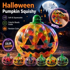 10Pcs Novel Halloween TPR Soft Rubber Ghost Festival Coloured Bead Pumpkin Squishy Stress-Relief  Relaxation Toy