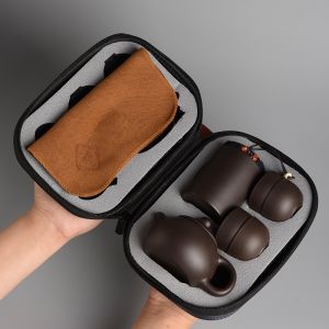 Portable Camping Outdoor Dining Set Quick Guest Cup Tea Set Four Cups One Pot Complete Equipment Travel Utensils Camping Supplies