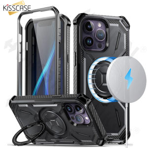 KISSCASE Guardian Magsafe Case for iPhone15 14Pro Max 14 Plus 13 Pro 12 11 Heavy Duty Shock Absorption Body Protective Rotatable Kickstan