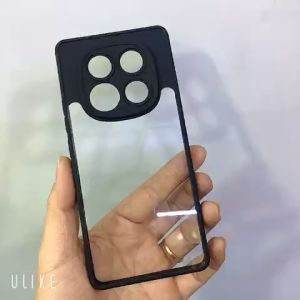 Ốp lưng Xiaomi Redmi Note 14 Pro 4G viền màu lưng PC trong suốt chống ố vàngbảo vệ camera