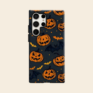 BILIBILI | Pumpkin Bat Halloween Luxury Fashion Full Lens Protective Case for Samsung Galaxy S26 S25 S24 A56 A36 Plus Ultra