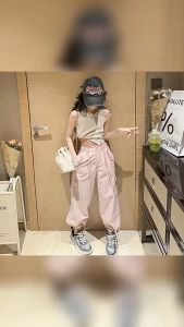 Kids Pants for Girls Silk Anti-mosquito Multi-pocket Wide-leg Pants Cargo Pants Causal Baggy PantsCargo Baggy Pants New Pants Aesthetic Korean Style 6-16 Years
