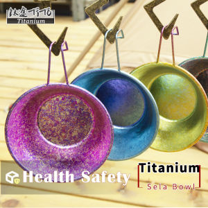 TiTo Pure Titanium Snow Pull Bowl with Handle Outdoor Tableware Folding Water Cup Camping Portable Camping Picnic Titanium Bowl Travel