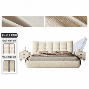 Minimalist Italian Cat-Scratch Resistant Upholstered Bed 1.8m