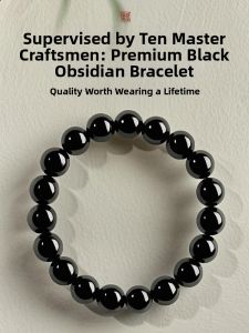 HUAKAIYUNDUO | Gold Silver Effect Natural Obsidian Crystal Hand Chain