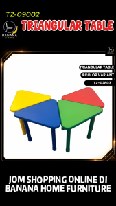 Kindergarten Triangular Kid Study Table TZ-02803 | 4 Colorful Children Nursery Study Table | Meja Tadika Kanak-Kanak