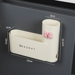 กล่องเก็บถุงขยะพลาสติกติดผนังในครัว อุปกรณ์เก็บของสำหรับบ้านที่มีความจำเป็นทั้งหมด กล่องเก็บถุงขยะแบบมีช่องเก็บของ