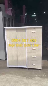 [HỎA TỐC HCM] Tủ nhựa 2 cánh 5 hộc màu kem sồi - tủ quần áo nhựa 2 cánh cửa lùa