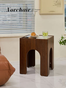 NORCHAIR ตู้เก็บของสไตล์เรโทรขนาดเล็กสำหรับห้องนั่งเล่น ชั้นวางของแบบมีมุมเล็กสำหรับโซฟา ตู้เก็บของแบบเรียบง่ายและหรูหรา