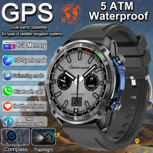 2025 New T-Rex Military GPS Smartwatch Men Offline Map 860 mAh Battery 5ATM Waterproof 4GB Memory Swimming Heart Rate Smartwatch