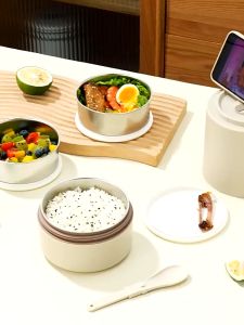 Double-Layer Stainless Steel Insulated Lunch Box - Perfect for Office School or Outdoor Use | Keeps Food Fresh & Warm