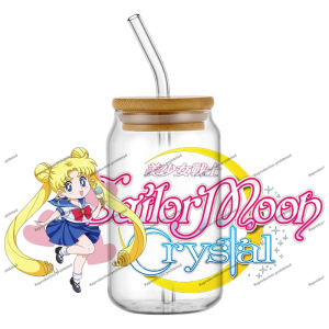 Bandai | Hotsale Sailor Moon Popular Anime 16oz UV DTF 3D Transfer Cartoon Sticker Wrap Decals For Glass Can Cup Craft DIY Creative
