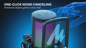 MAONO DGM20 USB RGB condenser microphone Tap-to-Mute cancel noise  Headphone Jack Montoring Control for Recording Streaming  Gaming