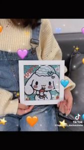 Tranh đính đá tự làm CÓ KHUNG KÈM BỘ DỤNG CỤ rèn luyện tính kiên trì Bộ tranh kim cương 5D DIY nhiều mẫu cho bé