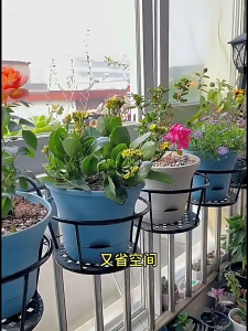 Hanging Flower Rack Wall Hanging Plant Stand Round Metal Plant Rack Home Balcony Plant Pot Rack Rak Pasu Bunga Besi Gantung