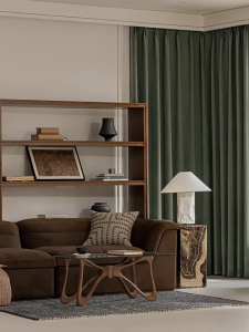 KUNFLOW Silk Linen Curtains | Heat Reducing & Thermal Comfort | Heavy Fabric Wrinkle-Resistant | Ring / Hook