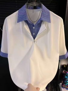 เสื้อเชิ้ตแขนสั้นผู้ชาย ฤดูร้อน 2025 ทรงปกติ แขนสั้น แขนยาวปานกลาง ทรงปกติ คอโปโล พิมพ์ลายเสื้อผ้าชาย