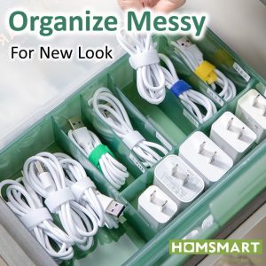 กล่องเก็บสายแบบกล่องกว้าง ประเภท: กล่องเก็บสายไฟ หมอน หมอน สำหรับการเก็บสายชาร์จ ราคาถูกต้อง วางซ้อนได้ แถมฟรี สายรัด