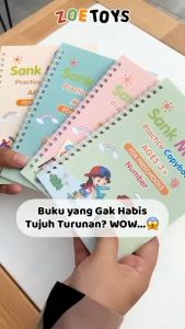 Zoetoys Sank Magic Writing Book | Buku Pintar Belajar Menulis | Latihan Tracing | Mainan Edukasi Anak