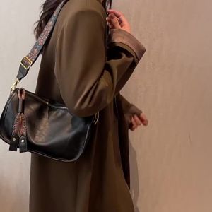Yogodlns Vintage Nữ Da PU Túi Đeo Vai Phong Cách Sang Trọng Đeo Chéo Nữ Messenger Tote Ví Có Dây Kéo Màu Trơn
