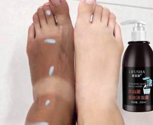 LIFUSHA Volcanic Mud Body Wash for Feet - 250ml - Darker Foot with White Spots - Lighter Foot - sabun mandian pemutih kulit pembersih daki
