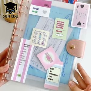 Elegant Binder A5 Transparan Binder with Clip Note Book Loose Leaf Rose Gold Binder