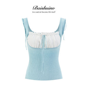 Fitted Illusion-Layered Tied Knitwear Spring/Summer