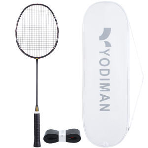 YODIMAN Original Professional Badminton Racket Full Carbon Fiber Ultra-Light Weight Single Racket For High-Quality Sports 8U Speedy Attacking Competition Badminton Racket