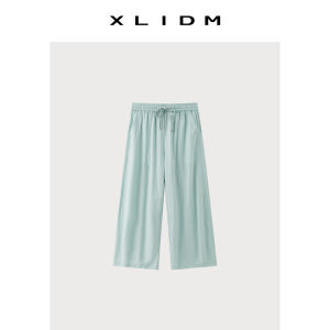 Cool Touch Tencel Cotton Wide Leg Straight Crop Pants