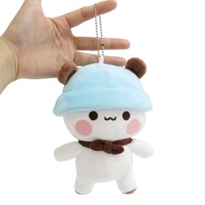 Yier Panda Bear Plush Keychains Cute Bubu Dudu Toy Lovely Cartoon Stuffed Doll Soft Plushies Pendant for Bag Decoration Gifts