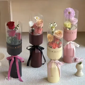 10pcs Round Flower Wrapping Paper in Clear Plastic Ideal for ValentineS Day WomenS Day Anniv etc