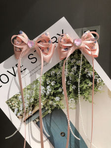 Kẹp Tóc Trẻ Em Mùa Xuân Hè Màu Hồng Phong Cách Dân Tộc Cho Bé Gái Kẹp Tóc Hai Bên Có Dây Thắt Lưng Phụ Kiện Tóc Cho Bé Gái