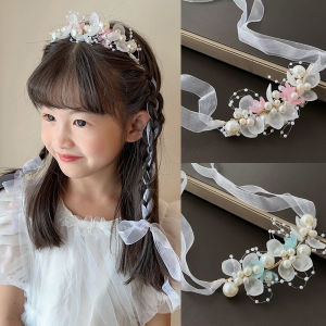 🔥Kids Wreath Headband Pearl Bracelet Crown Princess Tiara Show Birthday Accessories Headband LovelylifeFu👍