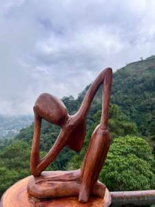 THINKER ABSTRACT DACOR- (wisdom and exellence) wood carving abstract for display or accent