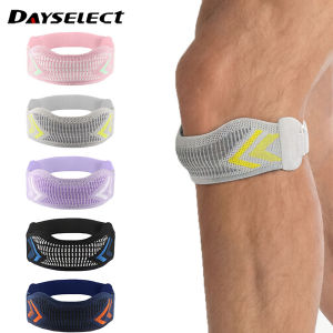 1Pcs Adjustable Patella Knee Support Band Silicone Shock Absorption Breathable Sports Protector Runner Hiker Cyclist Badminton