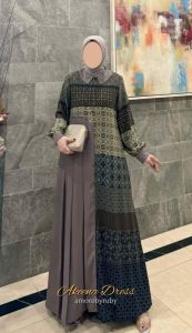 bintang exlusive gamis motif terbaru simple elegant kekinian produk Amore by Ruby edisi akena dress