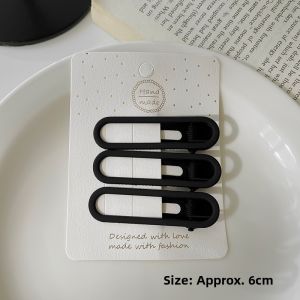 Black Hair Clips Womens Summer Side Bangs Seamless BB Duckbill Clip Stylish Hair Accessories Fashionable Hairpins