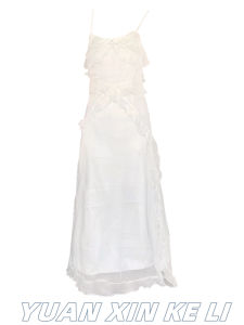 ชุดเดรสยาวผู้หญิง YUAN ชุดเดรสยาวคอวีแขนกุดเอวสูงสไตล์ฝรั่งเศสพร้อมดีเทลชายกระโปรงสั้นสไตล์ชาช่วงฤดูร้อน