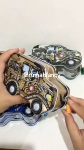 [FREE BUBBLE WRAP + DUS] Coin Box Celengan Piggy Bank Kunci Gembok Mobil Jeep Tentara /Army Car DME 034