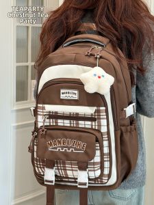 KDMILD | Plaid Lightweight Student Backpack Large Capacity