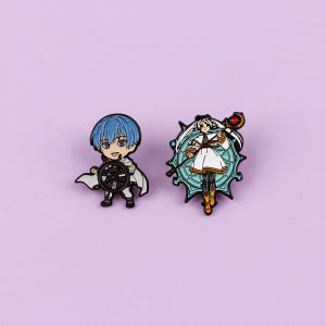 Bandai | 2 Chiếc Anime Quốc Men Chân Vịt Bộ Dễ Thương Cosplay Phụ Kiện Cho Ba Lô Mũ Ve Áo Quạt Quà Tặng Kim Loại Thổ Cẩm Phù Hiệu