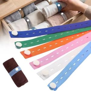 50/20/10Pcs Bed Sheet Organizer Bands Elastic Band Roll-up Adjustable Clothing Storage Strap with Button Luggage Space Saver