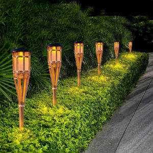 Warmtaste Led Solar Garden Lights Outdoor Waterproof Automatic Sensor Torch Flame Lawn Lamp Spotlight for Fence House Pathway Decoration Christmas Lamp