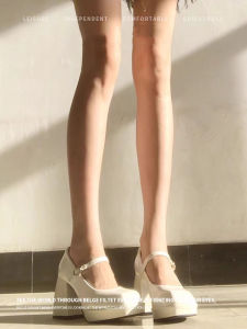 French Style Mary Jane High Heels Womens Thick Heel Single Shoes Buckle Strap Waterproof Platform Square Head Shoes