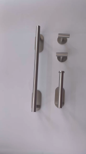 Baokemo Stainless steel bathroom accessories non drilling storage rack hanging towel pole roll paper rack clothes hook bathroom set