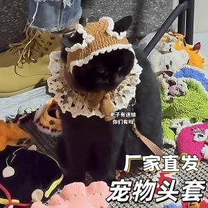 Creative Abstract Knitted Pet Hat Funny Animal Costume Headwear Photography Prop Handmade Small Accessories for Cats And Dogs