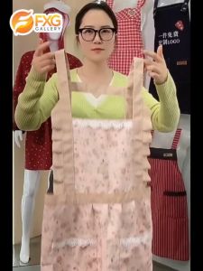 FXG - Celemek Masak Dapur Apron Memasak Motif Bunga Cantik Terdapat Kantong CLM07