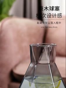 【Buy 1 Get 5 & 3 Day Deliver】Nordic Style Crystal Glass Jar Cold Water Glass Jug 1Set 4Cup+1Bottle Glass Cup Milk Glass Cup Coffee Drink Cup Polygonal Cold Kettle Household Large Capacity Teapot Juice Cup Heat-Resistant High Temperature Water Cup Set